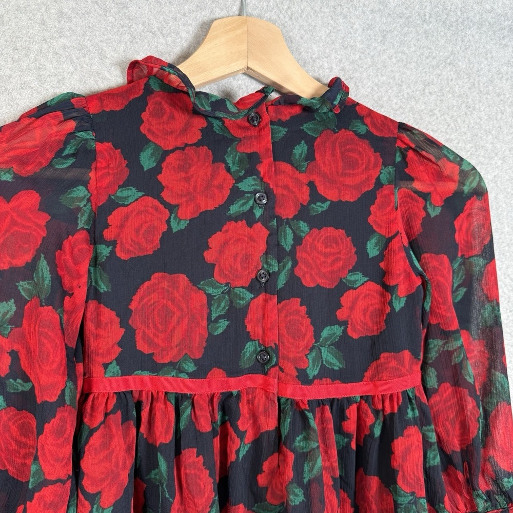 Janie and Jack Girls The Holiday Frills Dress Dark Marine Rose Size 6 - Picture 4 of 8